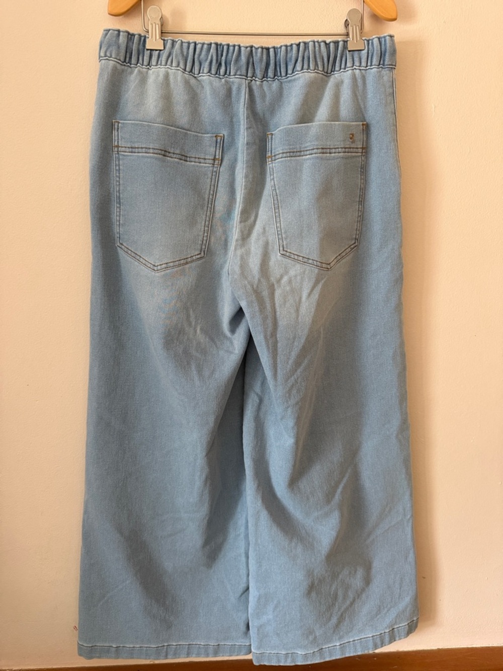 Pilcro Denim Knit Pull on High Rise Wide Leg Jeans Size S - Picture 6 of 8